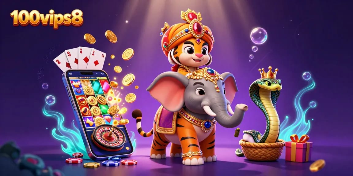 Experience thrilling action at 100vips8 with our vibrant casino characters and exciting game elements.