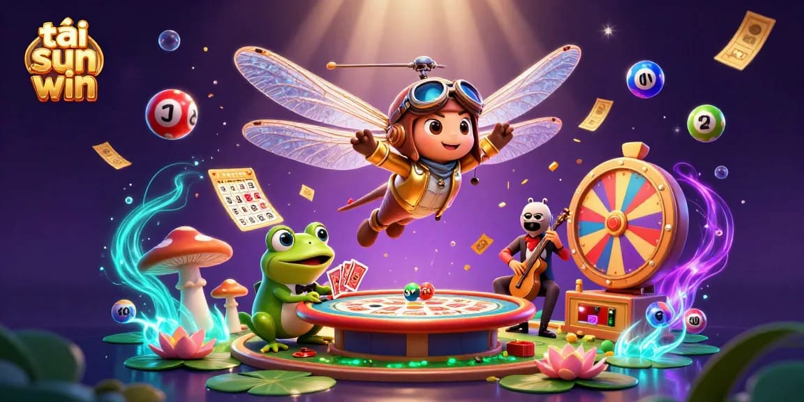 Engage in exciting gameplay with tải sun win and enjoy a vibrant lily pad casino scene filled with dynamic lottery elements.