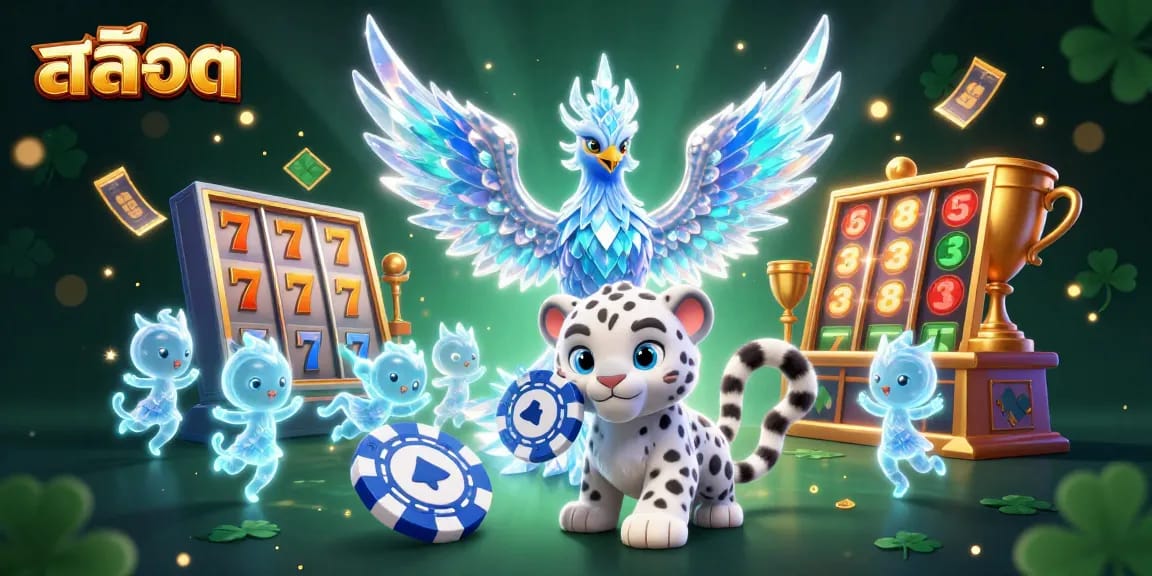 Engage with สล็อต slot machines and character illustrations for thrilling casino gameplay.