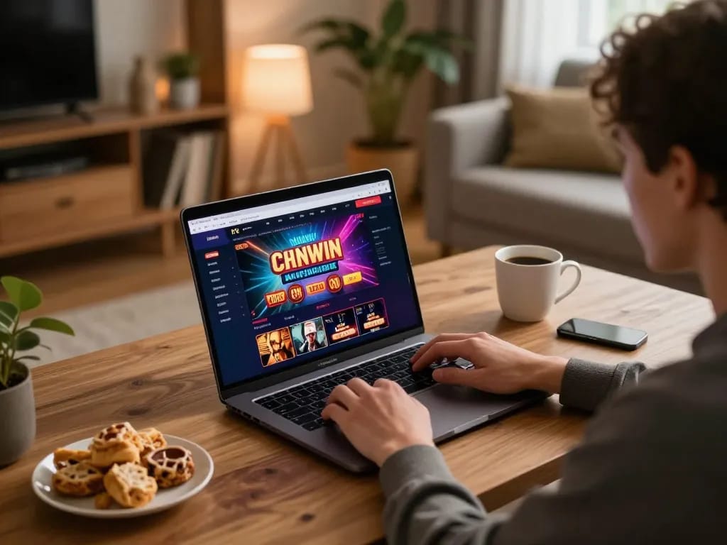 Người chơi Sunwin tham gia vào trò chơi casino trong một không gian ấm cúng tại nhà, thể hiện lối chơi chiến lược.