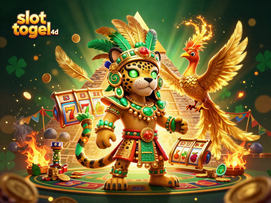 Engage with slot togel 4d through dynamic spins featuring Mayan priest and vibrant casino elements.