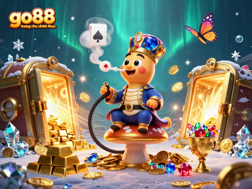 Experience go88 trang chu chinh thuc with a vibrant illustration of a 3D gaming scene featuring engaging casino elements.