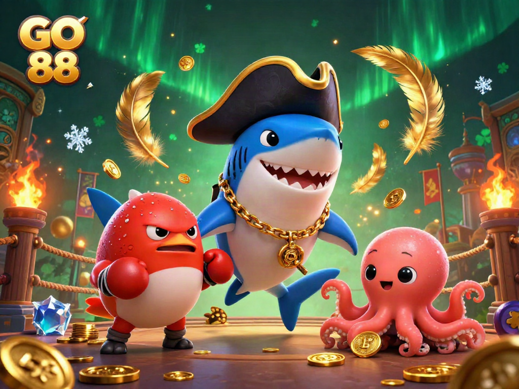 Engage with the thrilling GO 88 casino adventure featuring colorful characters and dynamic betting elements.