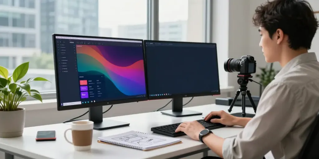Digital marketing workspace illustrating instant indexing concepts.