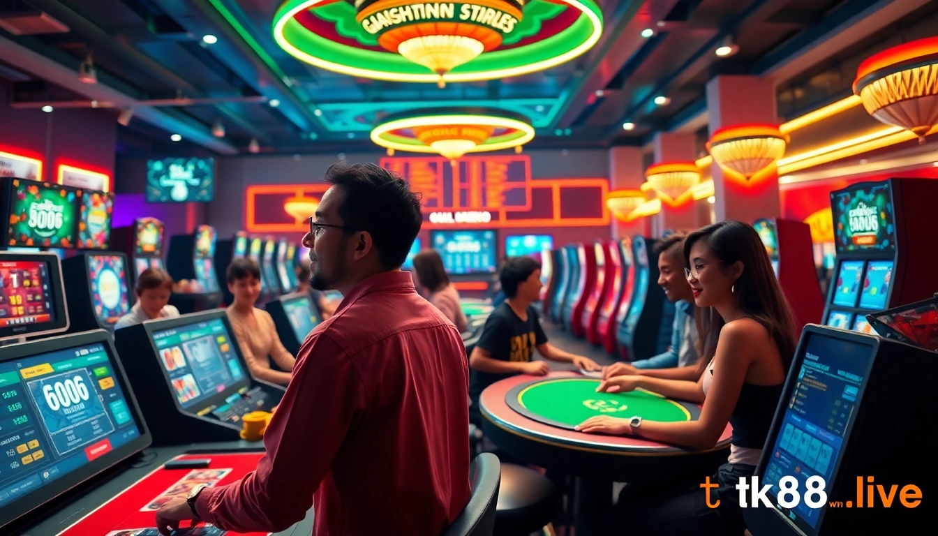 Players enjoying the vibrant online casino experience at tk88win.live.