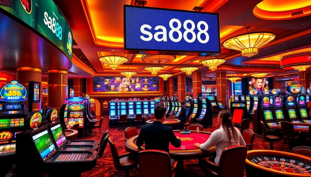 Join the thrilling action at sa88 casino with vibrant gaming tables and excited players.