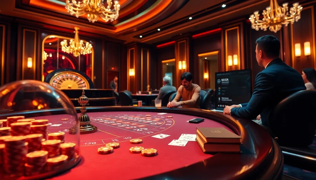 Chotruyen casino scene with vibrant poker action and elegant decor.
