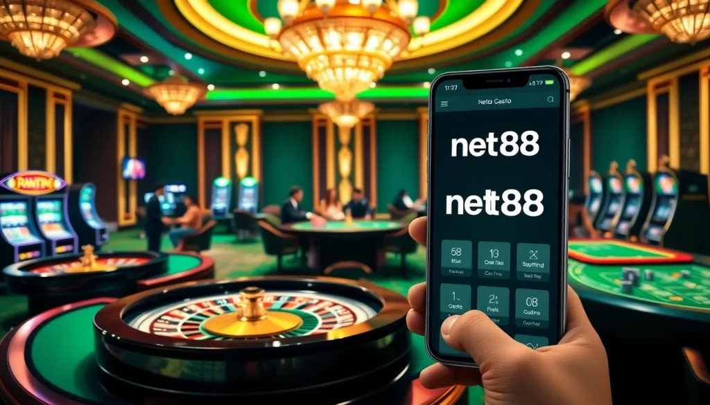Experience the excitement of the net88 app with a luxurious casino gaming scene.