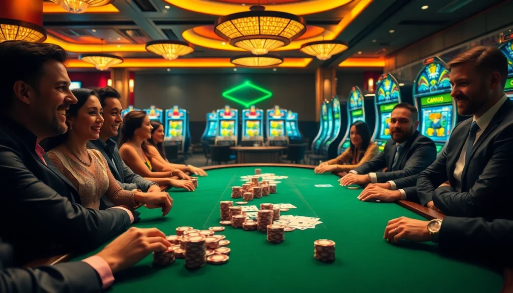 Experience thrilling poker action featured at https://luongsontv5.com/, showcasing luxury gaming tables and excitement.