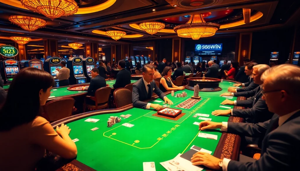 Action at the poker table featuring 98win vin, surrounded by chips and cards, highlighting the excitement of winning.